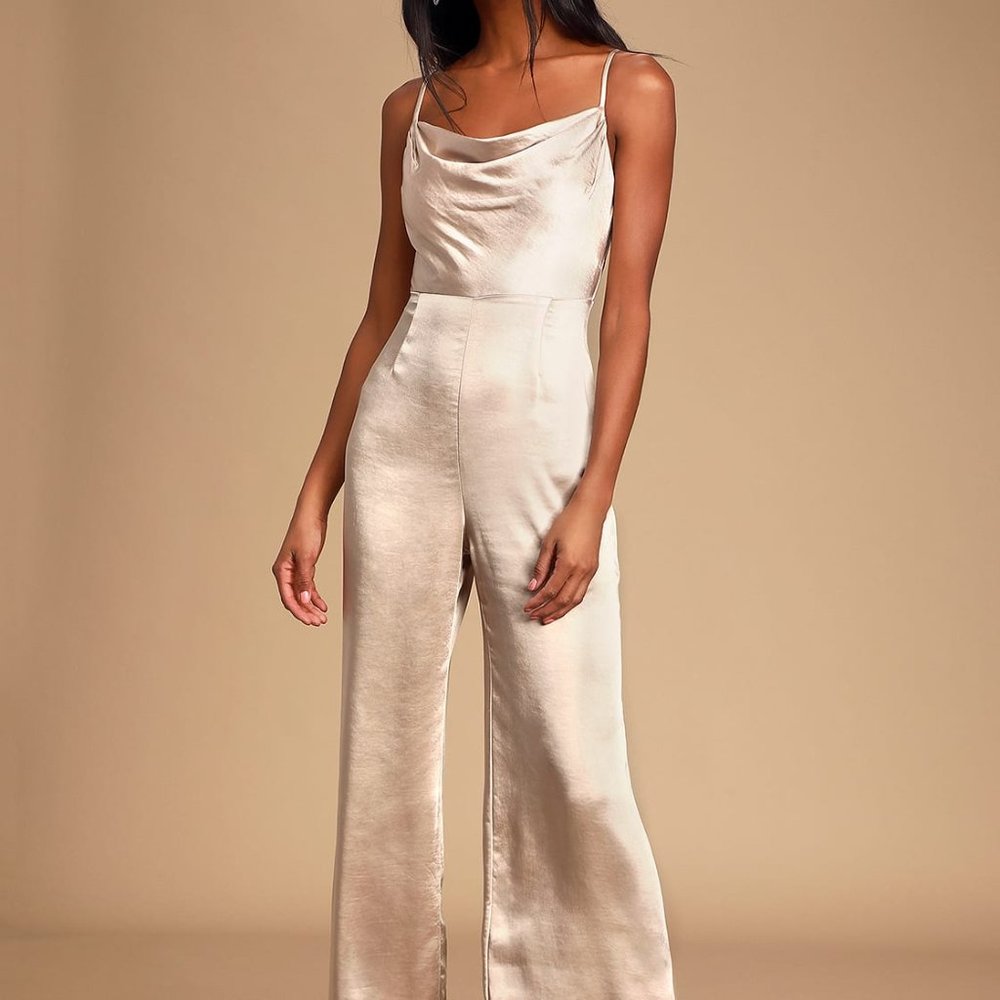 Lulus champagne jumpsuit